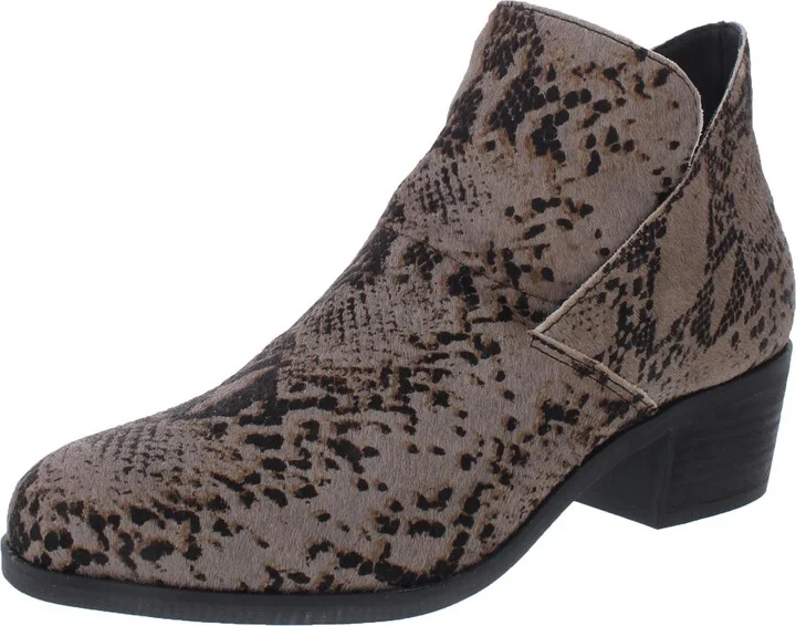 Zest 9 Womens Calf Hair Block Heel Ankle Boots