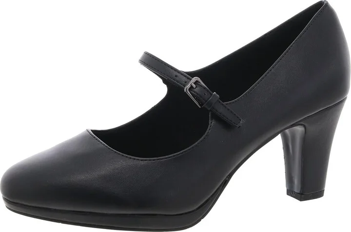 Zest Womens Faux Leather Buckle Mary Jane Heels