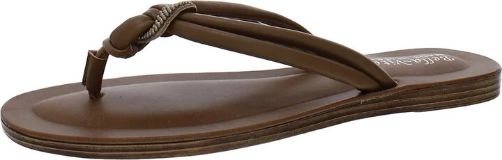 Zev-Italy Womens Faux Leather Flip-Flops