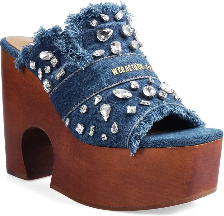 Zhara Embellished Platform Slide Sandal