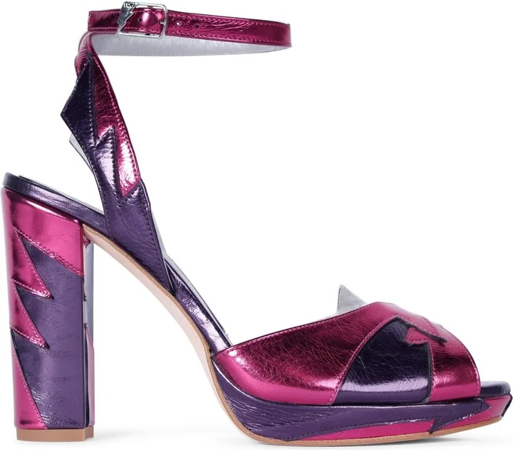 Zia Mid Violet Pink Platform Block Heels