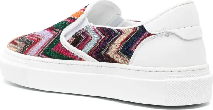 Zigzag-Pattern Lurex-Detail Sneakers - Image 3
