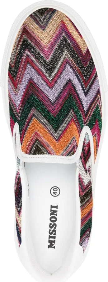 Zigzag-Pattern Lurex-Detail Sneakers - Image 4