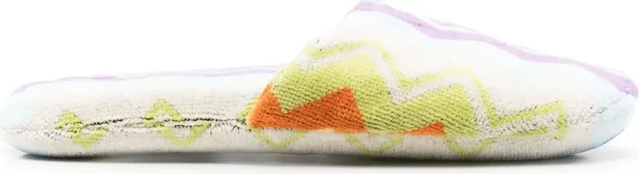 Zigzag-Print Slippers