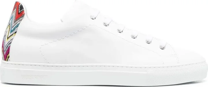 Zigzag-Trimmed Leather Sneakers