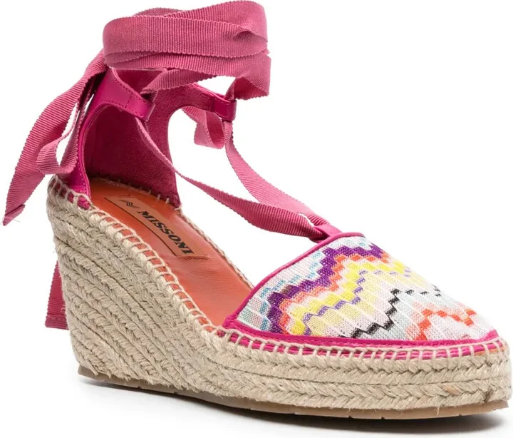 Zigzag-Woven Wedge Espadrilles - Image 2