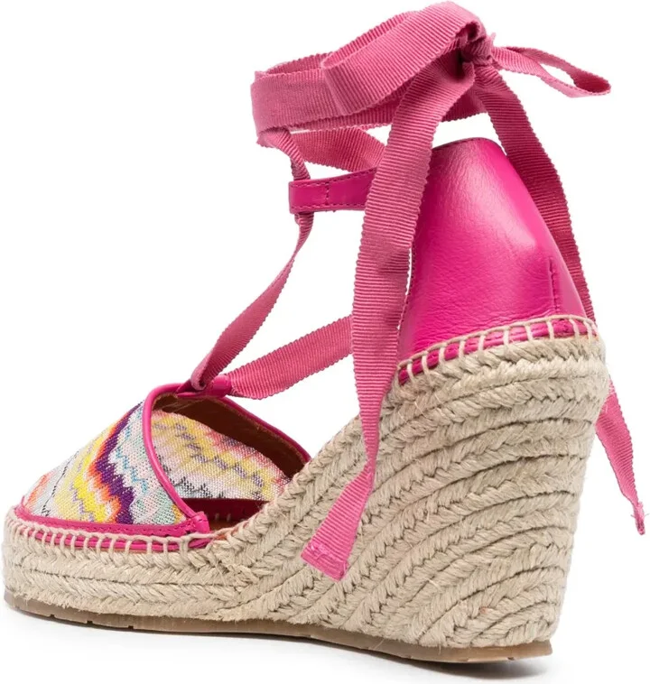 Zigzag-Woven Wedge Espadrilles - Image 3