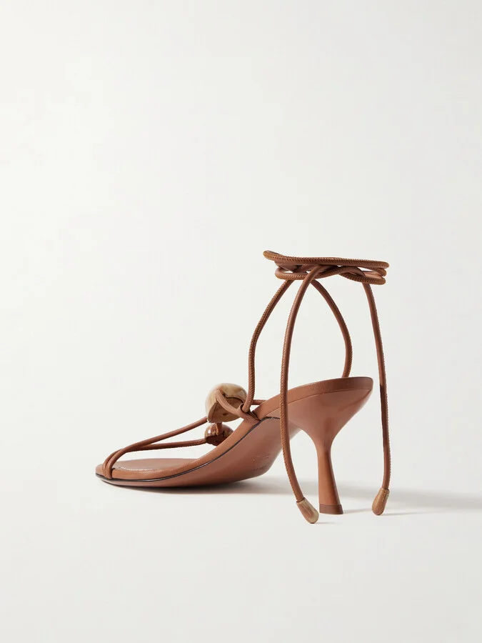 Zimmermann - Gleam Embellished Leather Sandals - Brown - Image 3