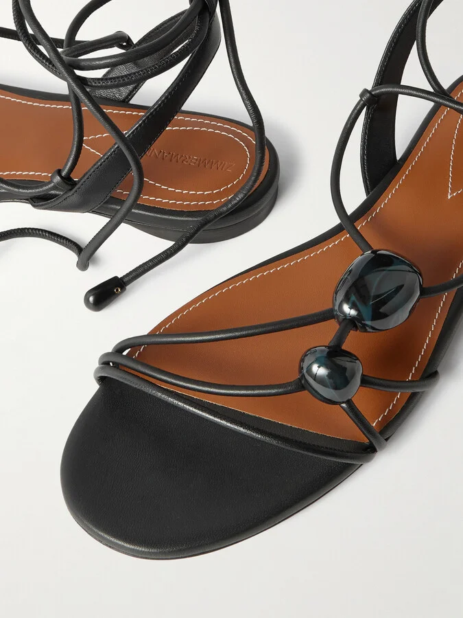 Zimmermann - Gleam Leather Sandals - Black - Image 4