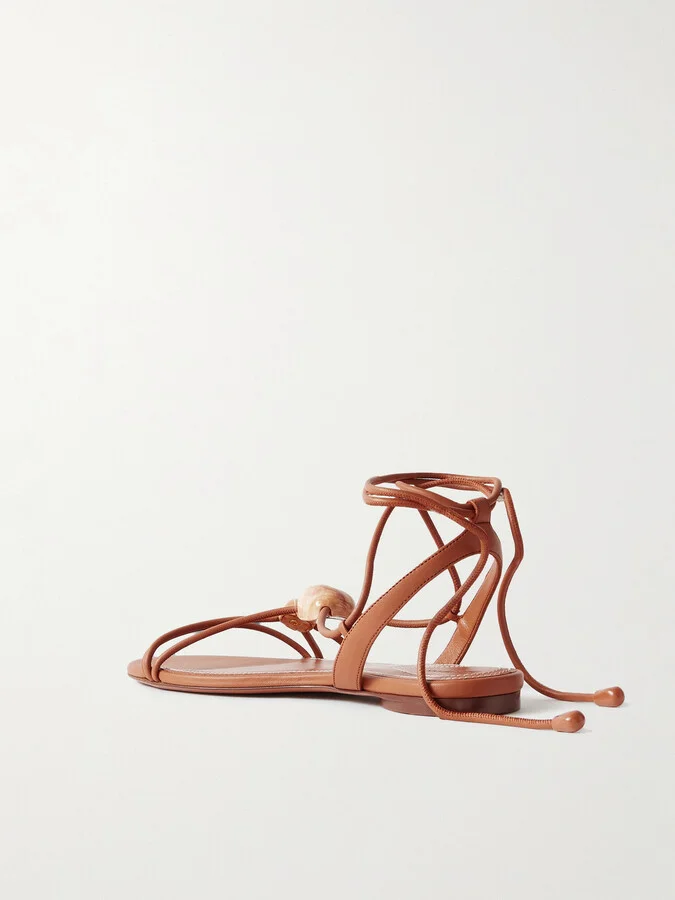 Zimmermann - Gleam Leather Sandals - Brown - Image 3