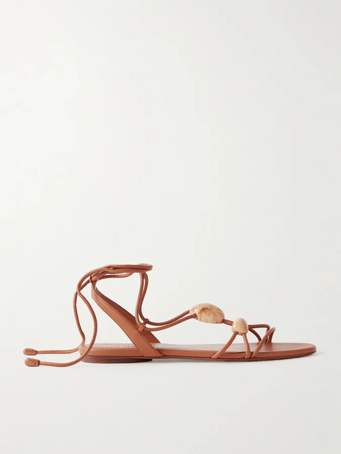 Zimmermann - Gleam Leather Sandals - Brown
