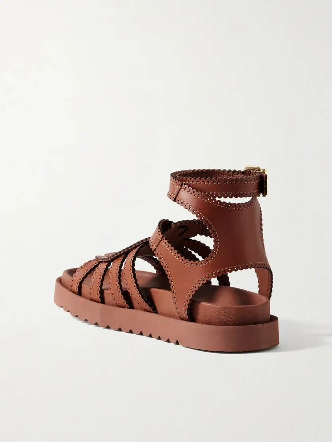 Zimmermann - Goldie Leather Platform Sandals - Brown - Image 3