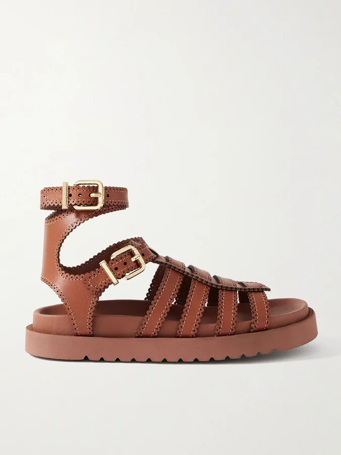 Zimmermann - Goldie Leather Platform Sandals - Brown