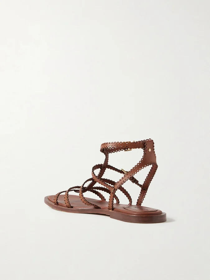 Zimmermann - Goldie Leather Sandals - Brown - Image 3