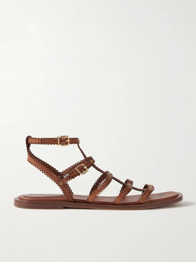 Zimmermann - Goldie Leather Sandals - Brown