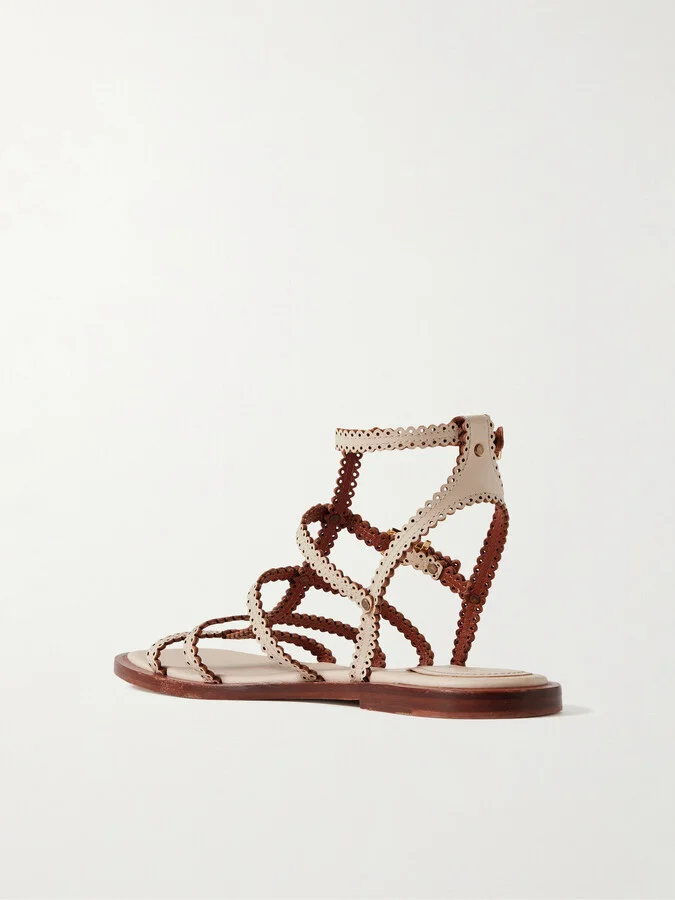 Zimmermann - Goldie Leather Sandals - Neutrals - Image 3