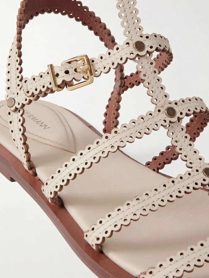 Zimmermann - Goldie Leather Sandals - Neutrals - Image 4