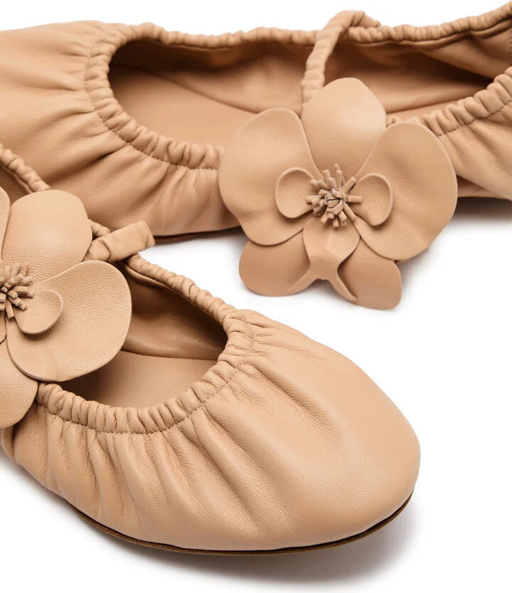 Zimmermann Orchid Leather Ballet Flats - Image 3