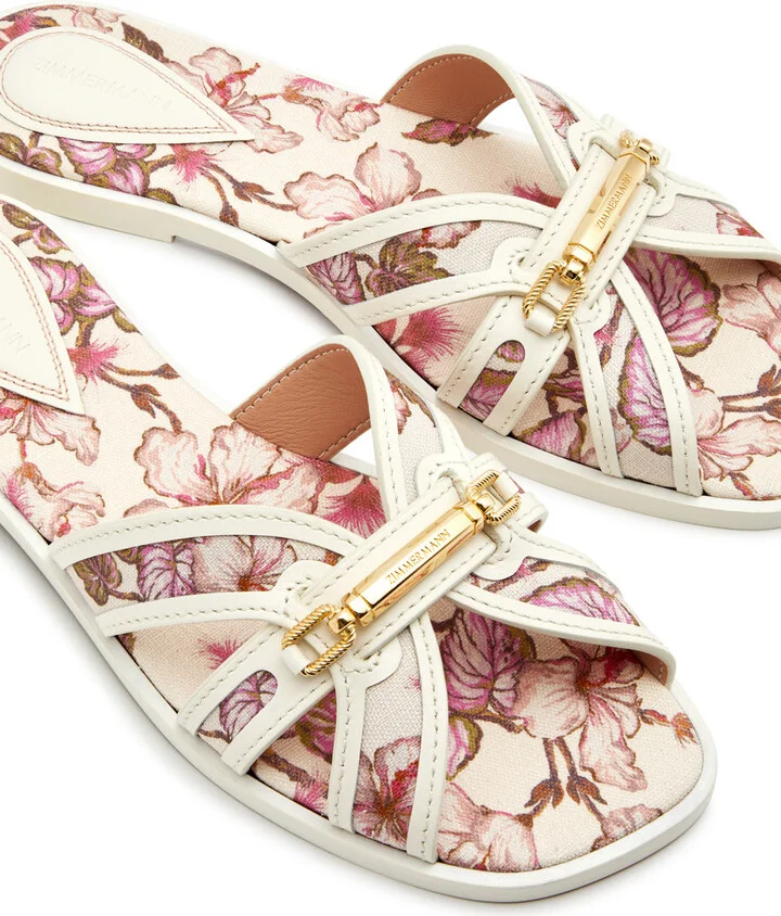 Zimmermann Prisma Floral-print Canvas Sliders - Image 3