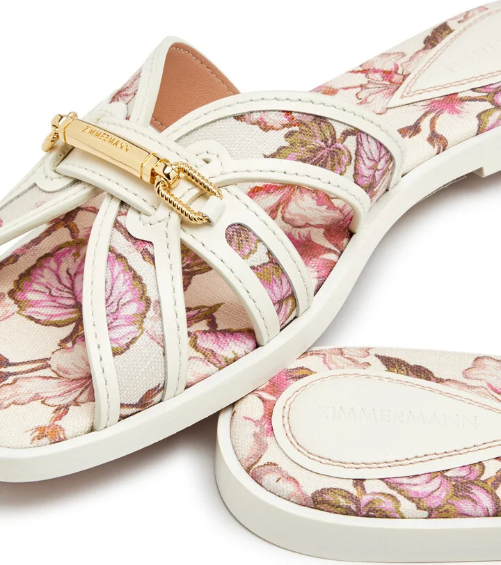 Zimmermann Prisma Floral-print Canvas Sliders - Image 4
