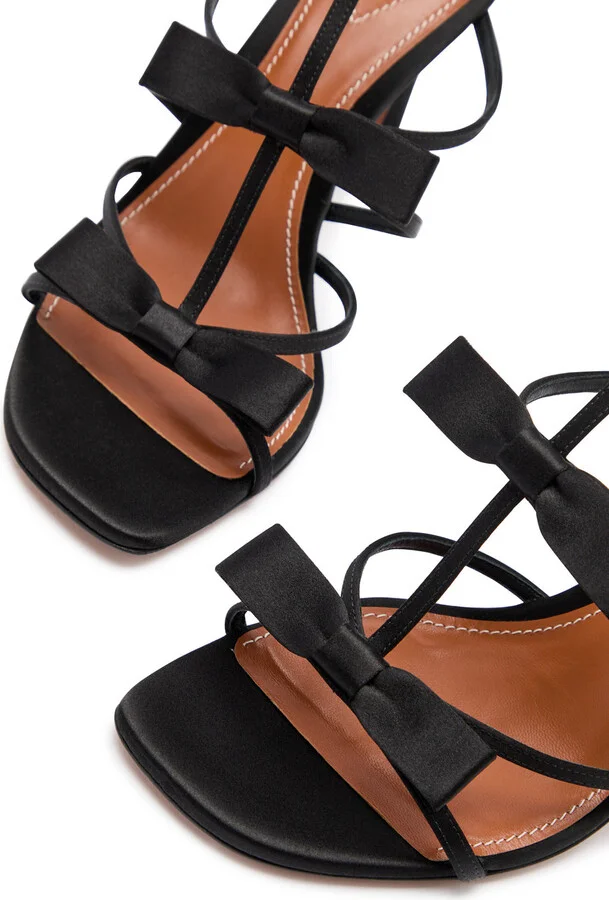 Zimmermann Tux 85 Bow-embellished Satin Sandals - Image 3