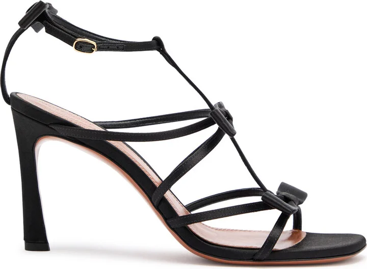 Zimmermann Tux 85 Bow-embellished Satin Sandals