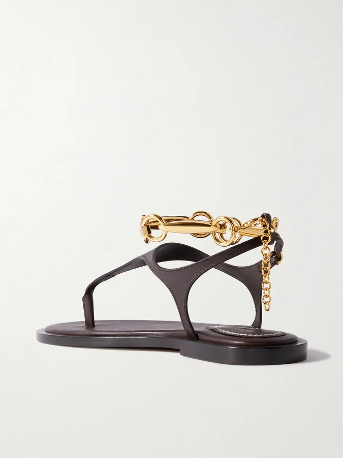 Zimmermann - Wild Embellished Leather Sandals - Brown - Image 3