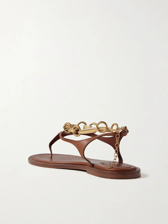 Zimmermann - Wild Embellished Leather Sandals - Metallic - Image 3