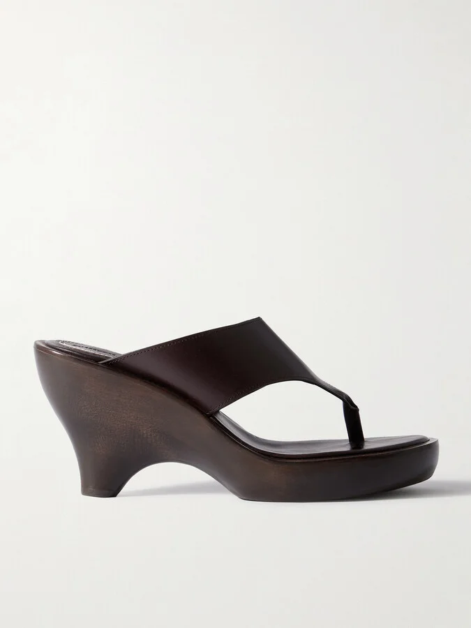 Zimmermann - Wild Wedge Leather Platform Sandals - Brown
