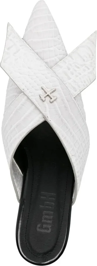 Zina 60mm croc-embossed mules - Image 4