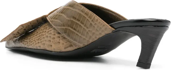 Zina 60mm croc-embossed mules - Image 3