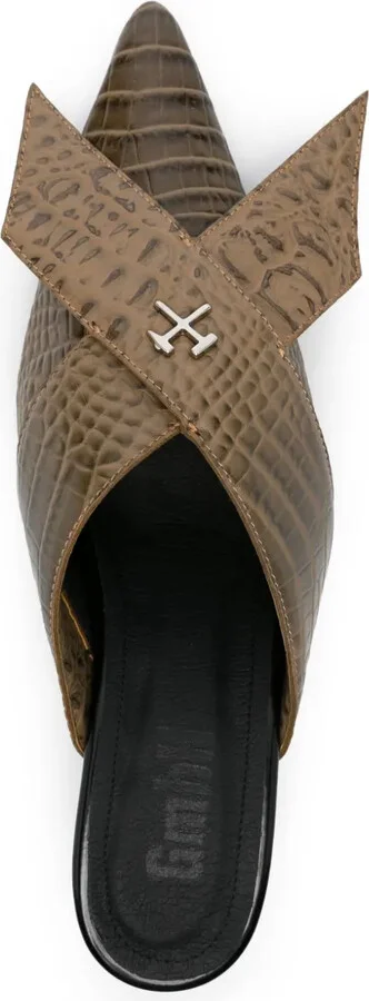 Zina 60mm croc-embossed mules - Image 4