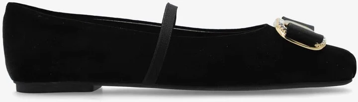 Zina Vara Plate Velvet Ballet Flats