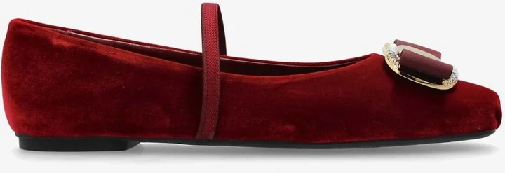 Zina Vara Plate Velvet Ballet Flats