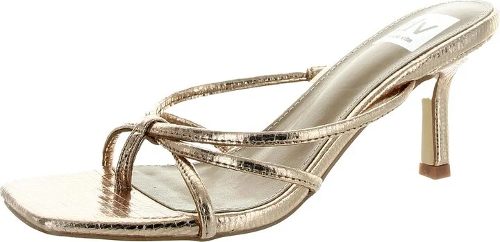 Zini Womens Faux Leather Square Toe Heels