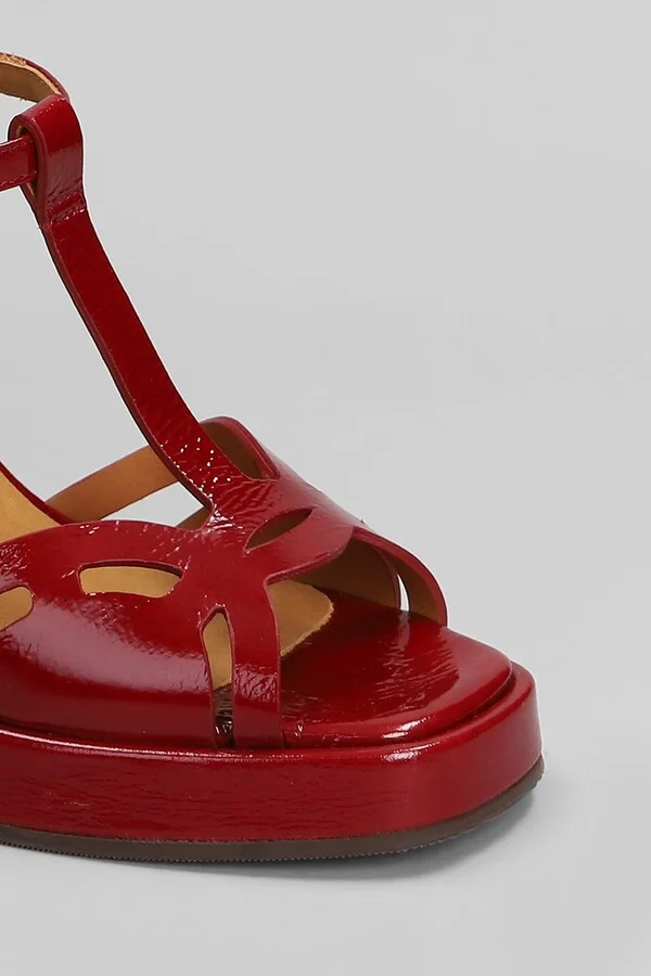 Zinto 46 Sandals In Red Leather - Image 5