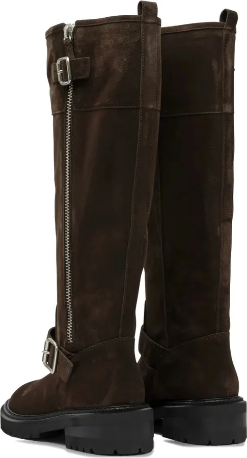 Zip-Buckle Suede Boots - Image 4