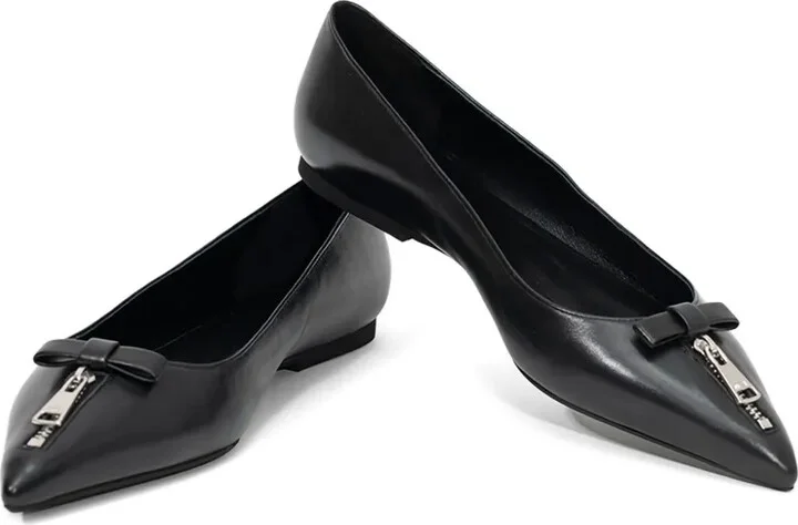 Zip-Detail Ballet Flats - Image 2