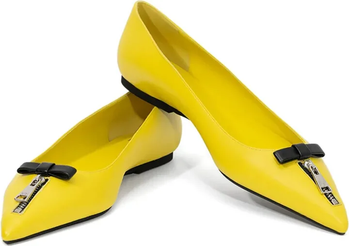 Zip-Detail Ballet Flats - Image 2