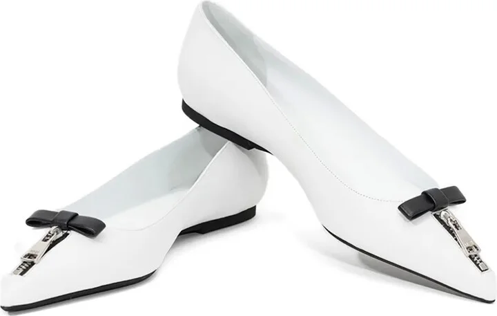 Zip-Detail Ballet Flats - Image 2