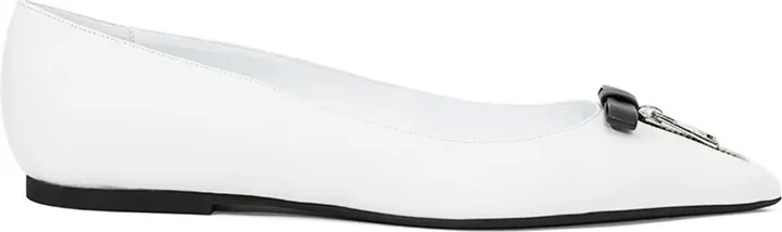 Zip-Detail Ballet Flats