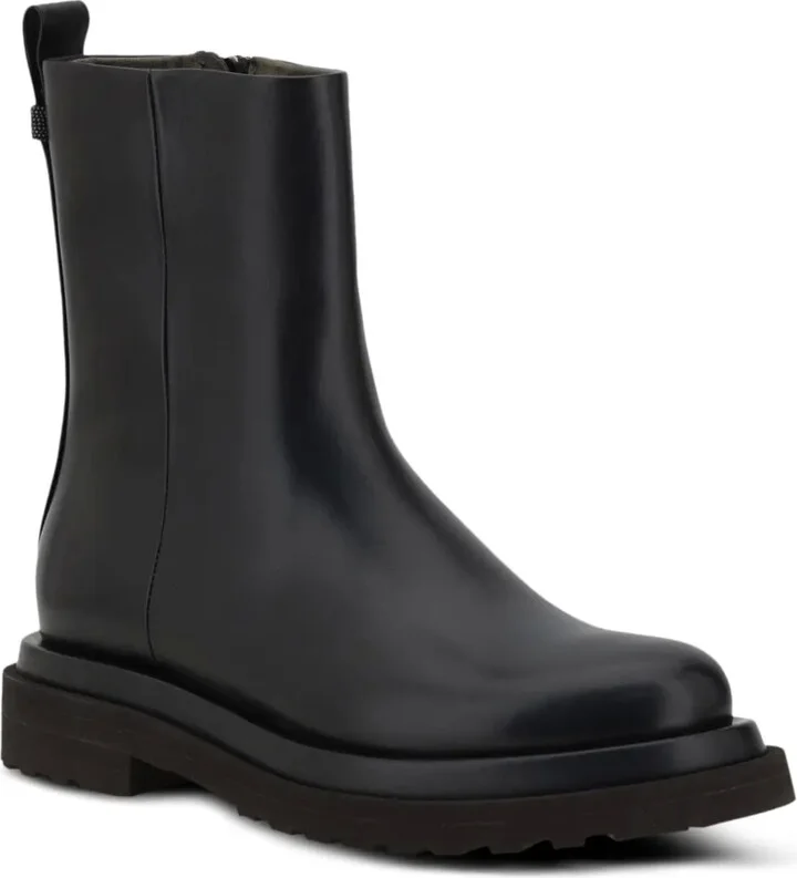 Zip-Detail Block-Heel Boots - Image 2