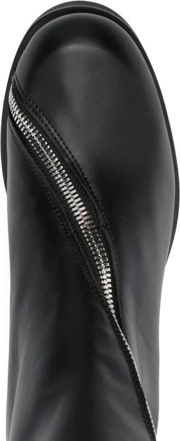 Zip-Detail Block-Heel Boots - Image 4