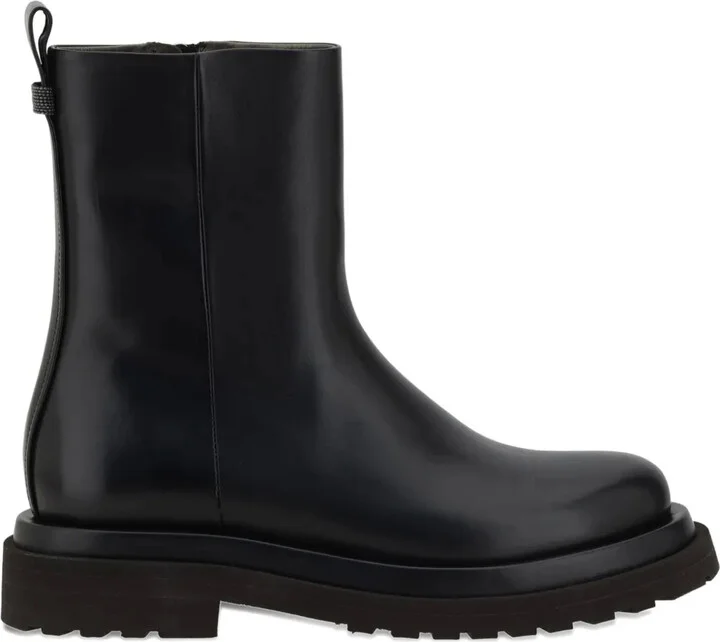 Zip-Detail Block-Heel Boots
