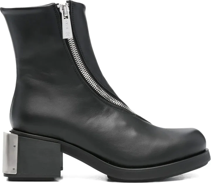 Zip-Detail Block-Heel Boots
