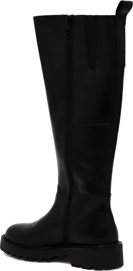 Zip-Detail Block-Heel Knee-High Boots