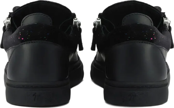 Zip-Detail Glitter Low-Top Sneakers - Image 3