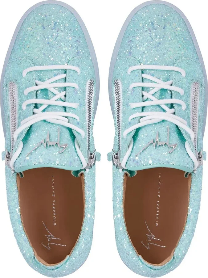 Zip-Detail Glitter Trainers - Image 4