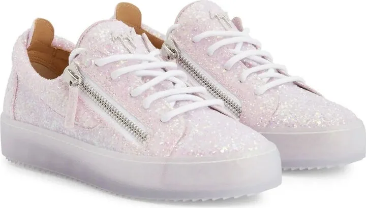 Zip-Detail Glitter Trainers - Image 2