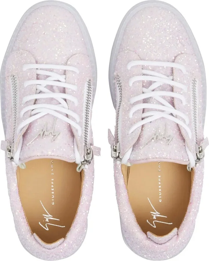 Zip-Detail Glitter Trainers - Image 4